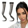Generic Side Air Bangs Clip In Front Hair Bangs Synthetic Fringe Clip Hair Extensions for Women Fake Hair Accessories Brown black 2pcs