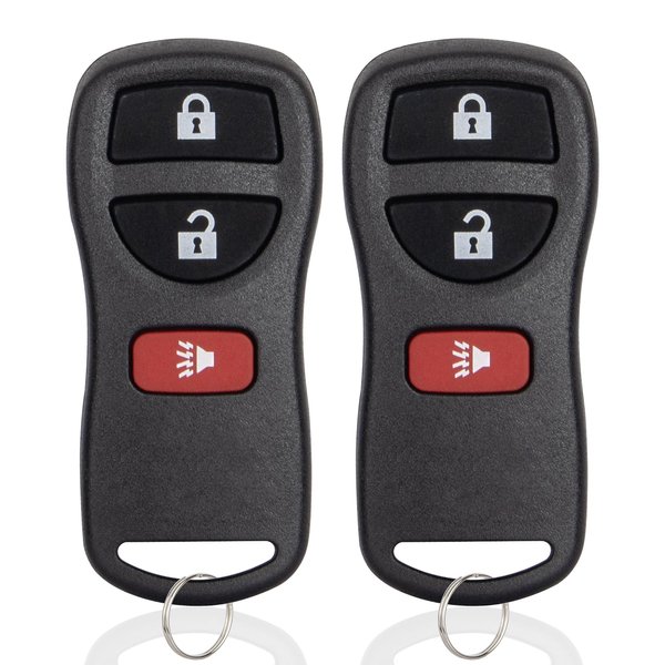 Key Fob Keyless Entry Remote Compatible with Nissan Xterra Titan Armada Frontier Quest Sentra Murano Pathfinder Sentra Versa/ Infiniti FX35 FX45 QX4 3 Buttons Car Key KBRASTU15 (2 Packs)