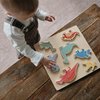 mushie Wooden Dino Puzzle | for Kids 3 Years+ | Preschool Educational & Toddler Montessori Toys (7 pcs)