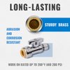 Straight Stop Valve, 6-Pack SUNGATOR Straight Water Shut Off Valve 1/2 x 3/8 Inch Compression, Toilet Water Valve, 1/4 Turn, No Lead Brass Push to Connect Plumbing Fitting, PEX Pipe, Copper, CPVC