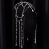 Xerling Transparent Crystal Beads Tassel Cap Headpiece 1920s Flapper Layered Head Chains Wedding Bridal Head Jewelry Cleopatra Hair Accessories for Women