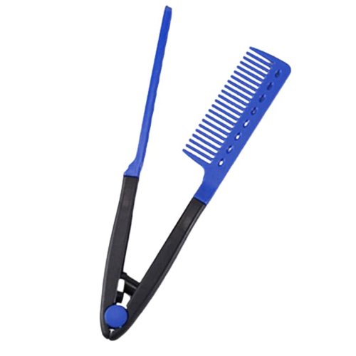 Generic V Type Hair Comb DIY Salon Hairdressing Styling Tool Easy Modeling Straight and Curly Hair (Blue)