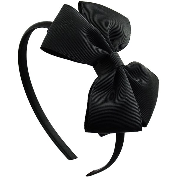 Kistreao Black Bow Headband Cute Hair Bows Headband for Women Big Bows Hair Bands Bowknot Hair Accessories Girl Halloween Holiday Party Supplies