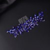 Jumwrit Bride Wedding Hair Comb Rhinestone Bridal Hair Comb Wedding Headpiece Handmade Hair Accessories for Bridesmaid Women Girls(Blue)