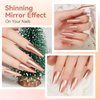 MIZHSE Chrome Nail Polish, Rose Glod Mirror Nail Polish for Nail Art, Long-lasting Mirror Metallic Effect Nail Polish, 0.53oz Gorgeous Quick-Dry Reflective Nail Polish for Fingernail Toenail Manicure