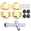 HobbyPark 4Pcs Brass Wheel Hex Hubs for TRX4M Upgrades Parts 1/18 RC Crawler Replacement of 9750, w/Lock Nuts, Wheel Wrench