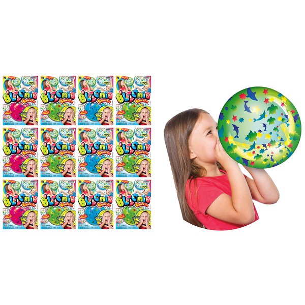 JA-RU Bloonie Inflatable Confetti Ball (12 Ball Assorted) Soft Clear Confetti Filled Bubble for Kids & Adults. Summer Pool, Beach, Yard Toys. Party Favor, Birthday Gift Disco Decorations. 4231-12p