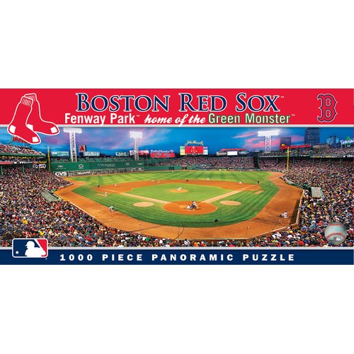 MasterPieces MLB Boston Red Sox Stadium Panoramic Jigsaw Puzzle,Fenway Park, Home of the Green Monster, 1000 Pieces