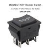 Baomain Momentary 6 Pin DPDT Button Rocker Switch (ON)/Off/(ON) AC 250V/10A 125V/15A Black Plastic (1PCS)