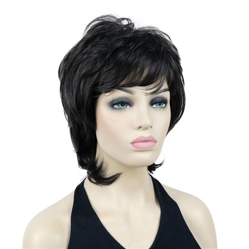 Lydell Short Length Layered Shaggy Full Synthetic Wigs (4 Dark Brown)