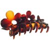 Parcelona French Flowers Medium Covered Spring Tortoise Shell Celluloid Jaw Hair Claw Clamp Clutcher Clip