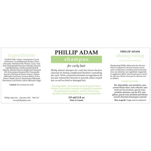 PHILLIP ADAM Curly Hair Shampoo, 12 Oz