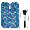 Gealaek Kids Haircut Cape and Neck Duster Brush Set with Dinosaur Pattern Kids Barber Cape 55x40 Inches for Boys & Girls Salon Cape Kit (Blue)