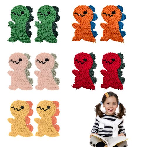 10 Pack Dinosaur Hair Clips Cute Animal Snap Hair Clips Hairpin for Girls Hair Dinosaur Hairstyle Decorating Accessories for Girl and Women Hair (5 Colors)