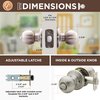Copper Creek BK2030SS Ball Door Knob, Privacy Function, 1 Pack, Satin Stainless