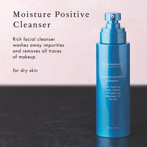 Bioelements Moisture Positive Cleanser - 6 fl oz - Rich Facial Cleanser for Dry Skin - Vegan, Gluten Free - Never Tested on Animals