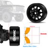 OGRC 4PCS Aluminum 1.9 Inch Beadlock Wheels Negative Offset Wheel Rims for TRX4 TRX6 SCX10 I II III 90046 AXI03007 Redcat GEN7 GEN8 RC4WD D90 1/10 RC Crawler - 12mm Hex (Black)