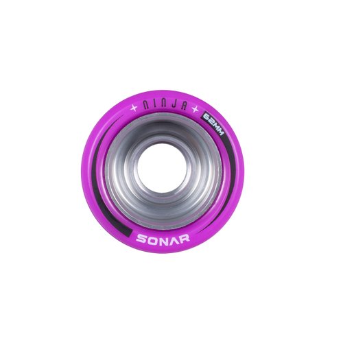 Riedell Sonar Wheels - Ninja - Speed Roller Skate Wheels - 4 Pack of 62mm x 43mm 92A Wheels | Purple
