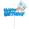 Blue Glitter Cartoon Birthday Cake Topping, Kids Birthday Cake Decoration (blue)