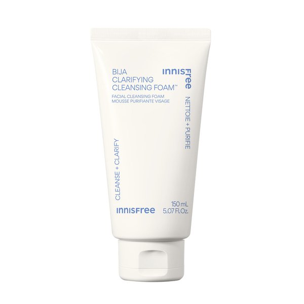 innisfree Bija Clarifying Cleansing Foam with Salicylic Acid and Castor Seed Oil, Korean Face Wash, Sulfate Free (Packaging May Vary)