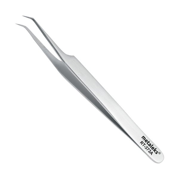 Metaleks Volume Eyelash Extension Tweezers Soft In Use Light In Weight Matt Finish Stainless Steel Pointed Angular Tip for 2D - 5D - Sterilizable