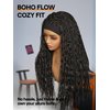 GORGIUS Goddess Braided Headband Wig with Curly Hair Black Synthetic Box Braid Wig with Head Band Attached Knotless Ready to Go Glueless Braiding Hair Wig For Women