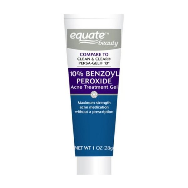 Equate 10% Benzoyl Peroxide Acne Treatment Gel, 1oz, Compare to Clean & Clear Persa-Gel 10 (1 Pack)