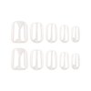 24 Pcs Short White Press on Nalis Square - YIHONGYAN Fake Nails Press ons Arcylic Glossy Full Cover False Nails with Aurora Milky White Summer Glitter Glue on Nails Nail Art Tip for Women Manicure