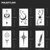 INKARTLINK Tattoo Tech, 6 Sheets Medium Semi Permanent Tattoo, Adult Art Design Temporary Tattoos, Lasts 1-2 Weeks, Waterproof, Realistic Look, No Adhesive, No Reflection (starry night series)