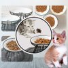 Wellbro Cat Bowls, Elevated Cat Bowl, Raised Ceramic Cat Dish with Metal Stand, Pet Water or Food Feeding Station for Indoor Cats, Kitten, Puppies and Small Dogs, Dishwasher Safe