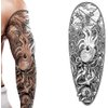 Tatodays 2 x Temporary tattoo full arm caribbean pirate kraken stick on body art transfer for women and men cosplay halloween adult temp tattoo for arms fancy dress