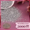 5000PCS 3mm Resin Rhinestones in Bulk (Silver), Bedazzling Flatback Crystals for Crafts DIY Nail Decoration, Gems Charms for Tumbler Shoes Clothing Fabric with Pickup Pen and Tweezers