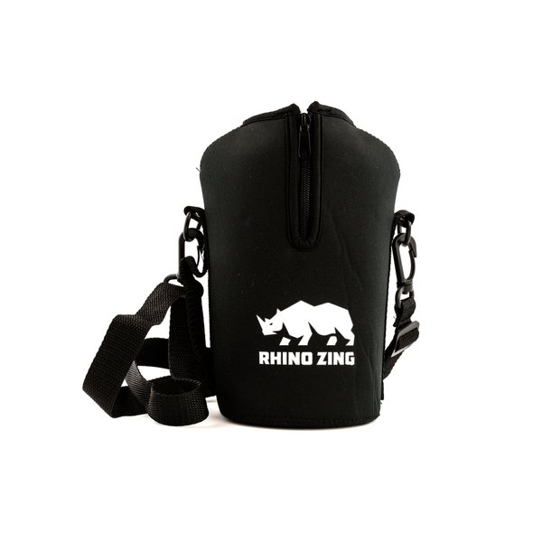 Rhino Zing Neoprene Water Bottle Sleeve/Pouch with Adjustable Shoulder Strap for The 64 Oz Water Bottle