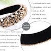 Urieo Baroque Rhinestone Headbands Champagne Crystal Hairbands Pearls Embllished Hair Bands Bling Hair Accessories for Women