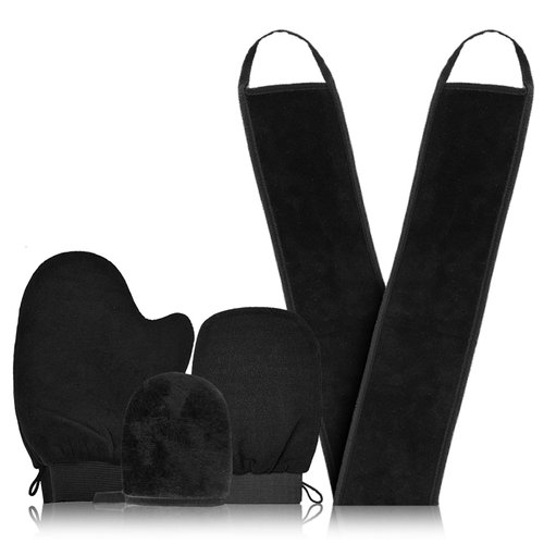 WOBEVB Self Tanning Mitt Applicator Kit, Self Tan Glove, Face Tan Mitt, Back Lotion Applicator, Exfoliating Glove for Self Tanner Fake Bake Tan