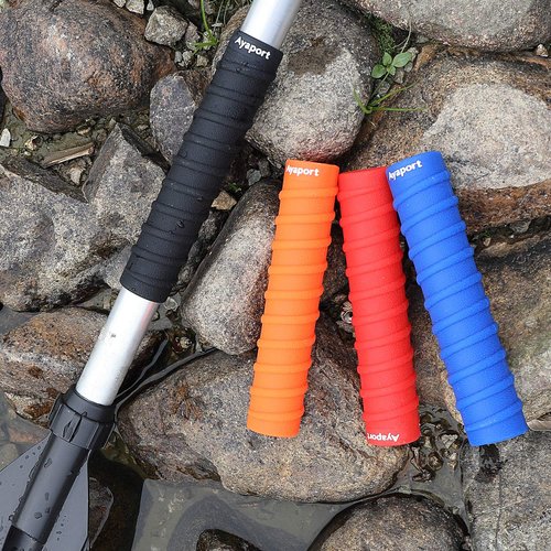 Ayaport Kayak Paddle Grips Non-Slip Silicone Wraps Blister Prevention Kayaking Accessories for Take-Apart Paddles (Red)