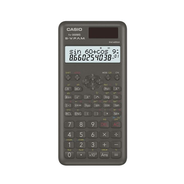 Casio FX300MSPLUS2 Scientific 2nd Edition Calculator, with New Sleek Design., Black, 0.4" x 3" x 6.4"