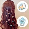 12pcs Mini Flower Hair Clips for Girls Cute Hair Clips for Girls, CUBACO Small Flower Hair Clips Crystal Mini Hair Clips Small Hair Decoration for Girls Hair Accessories for Girls