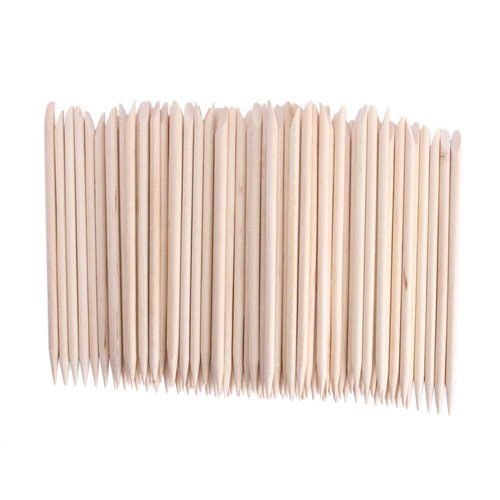 JOVANA 500 pcs Nail Art Orange Wood Sticks Cuticle Pusher Remover Manicure Pedicure Tool 120mm
