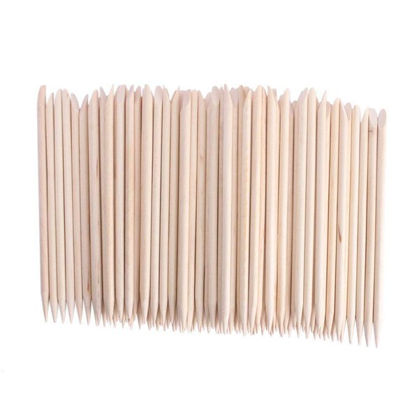 JOVANA 500 pcs Nail Art Orange Wood Sticks Cuticle Pusher Remover Manicure Pedicure Tool 120mm