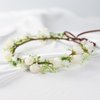 KorViSHOW Handmade Flower Crown for Women Floral Headband Girls Headpiece Flower Hair Accessories for Weeding Bride Cosplay Party Festival(White Style)