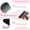 2Pcs 2024 New Flat Iron Comb, Upgrade Barber Hair Straightening Comb Flat Iron Comb Attachment Clip on Comb Attachment for Flat Iron, Professional or Home Use Compact Hair Styling Tool(Black)