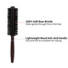 PERFEHAIR Round Boar Bristle Hair Brush-1.8 Inch, Blow Drying & Styling Soft Natural Boars Wooden Hairbrush for Women & Men's Short Fine Hair, Beard