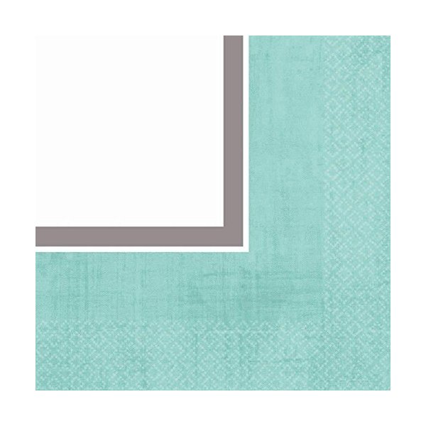 Amscan Turquoise Border Luncheon Paper Napkins, 36 Ct. | Party Tableware