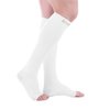 Doc Miller Open Toe Compression Socks, 15-20 mmHg, Toeless Compression Socks Women and Men for Maternity, Shin Splints & Calf Recovery, 1 Pair White Knee High Small Size