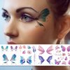 18 Sheets Glitter Temporary Tattoos for Women, Rosymormor Fairy Butterfly Butterfly Fake Tattoos for Party Favors, Face Glitter Stickers Makeup Rave Accessories Festival Essentials Halloween Christmas