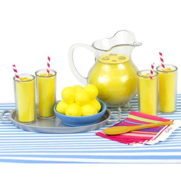 Sophia's 18" Doll 12 pc. Lemonade Stand Set with Doll-Sized Pitcher, Table Runner and Service for Four