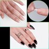 450PCS 15 Sizes Short Almond Nail Tips Soft Gel Clear Press on Nails Half Matte Full Cover Acrylic Nail Pre-shape for Nail Extension
