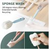 Bottle Soft Brush -2Pcs Sponge Bottle Brush Soft and Easy to Clean, Baby Bottle Sponge Brush Can Effectively Remove The Stain Residue On The Bottom of The Cup (White)