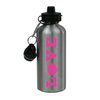 Engraved Cases Silver Aluminum Hot Pink Love Volleyball, 20-Ounce (600 ML) Sport Water Bottle with Sports Top, Carabiner